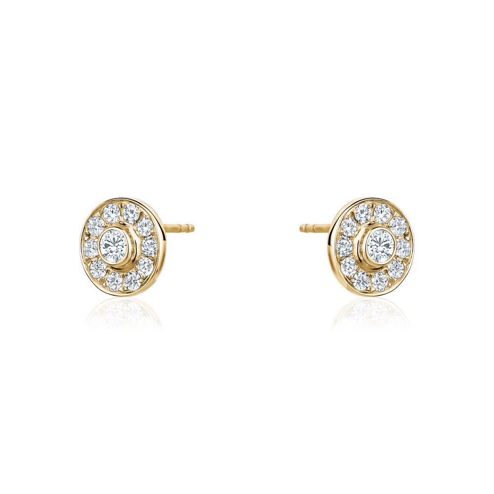 Pomelo earrings in 18k yellow gold and diamonds.