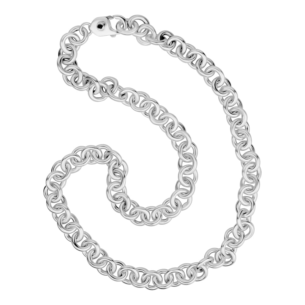 Starlink chain in Sterling Silver with salt and pepper diamond