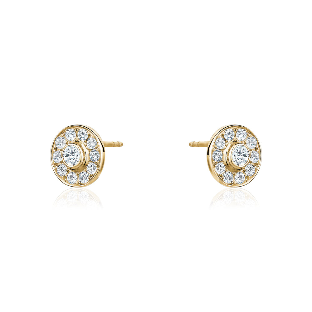 Pomelo earrings in 18k yellow gold and diamonds.