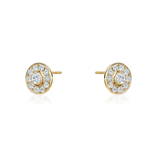 Pomelo earrings in 18k yellow gold and diamonds.