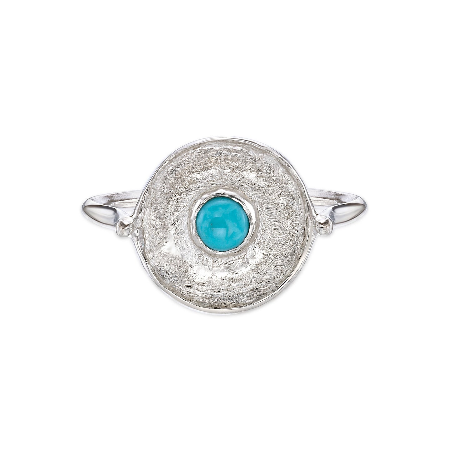 Alexandra evil eye ring in sterling silver and Sleeping beauty turquoise