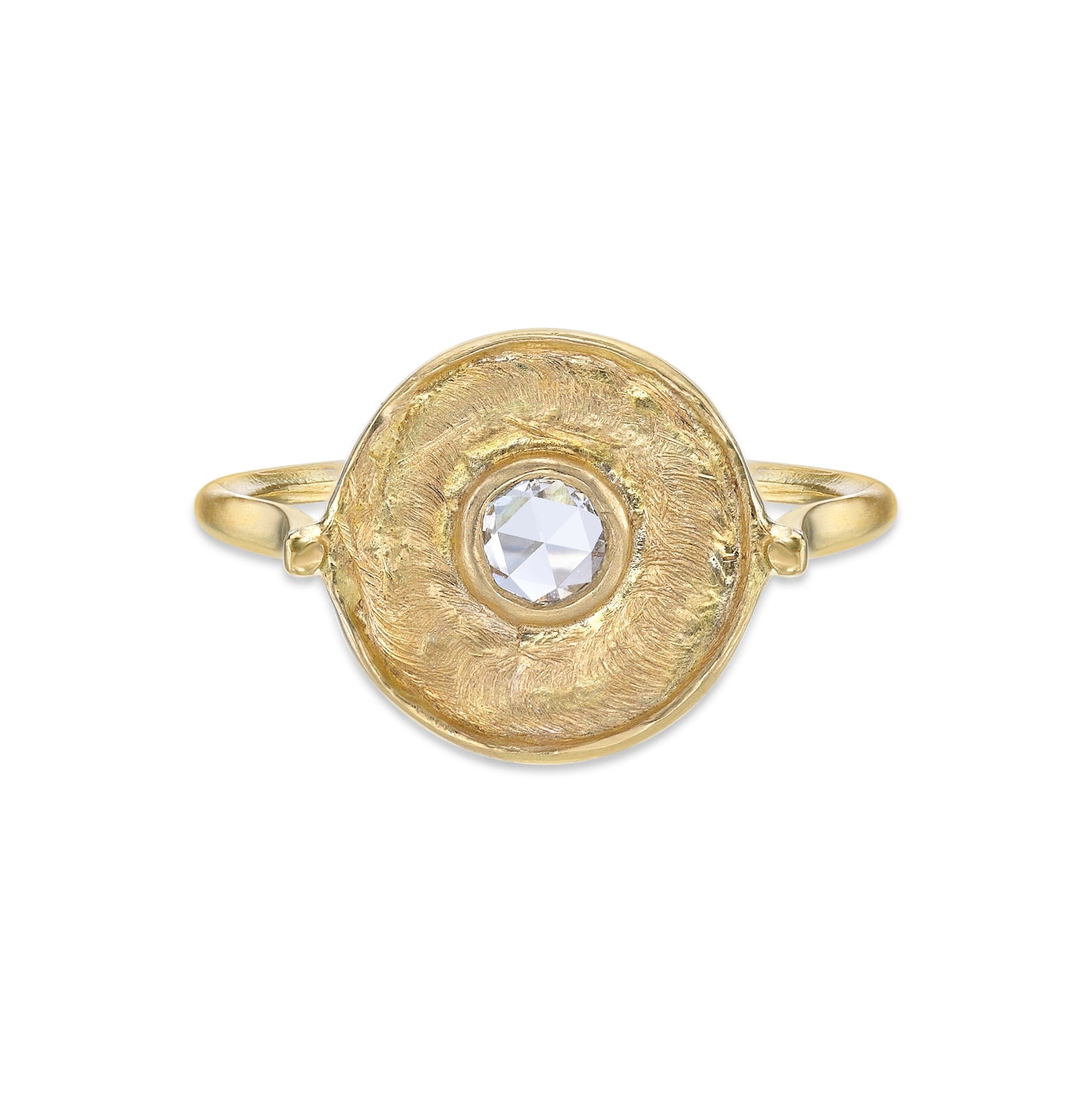 Alexandra evil eye ring in 18K yellow gold and rose cut diamond