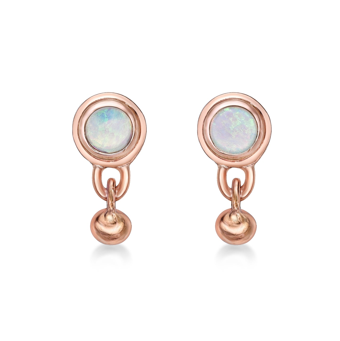 Oia earrings in 18k rose gold and Australian opals.