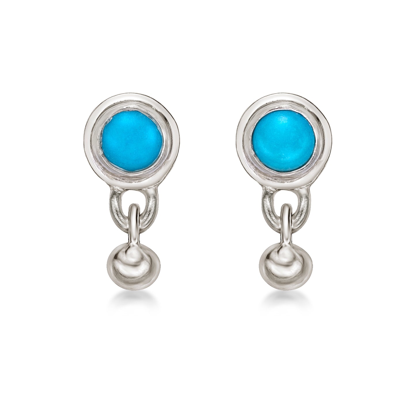 Oia earrings in sterling silver and turquoise