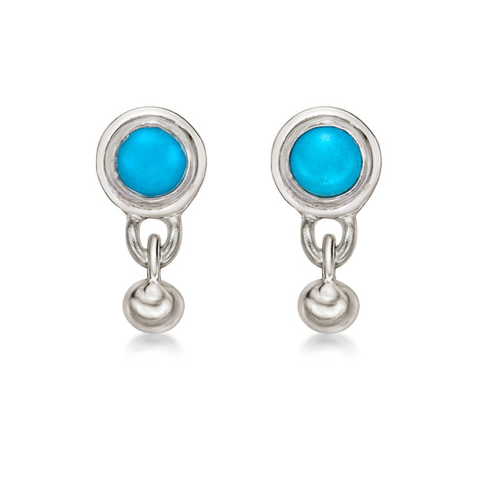 Oia earrings in sterling silver and turquoise